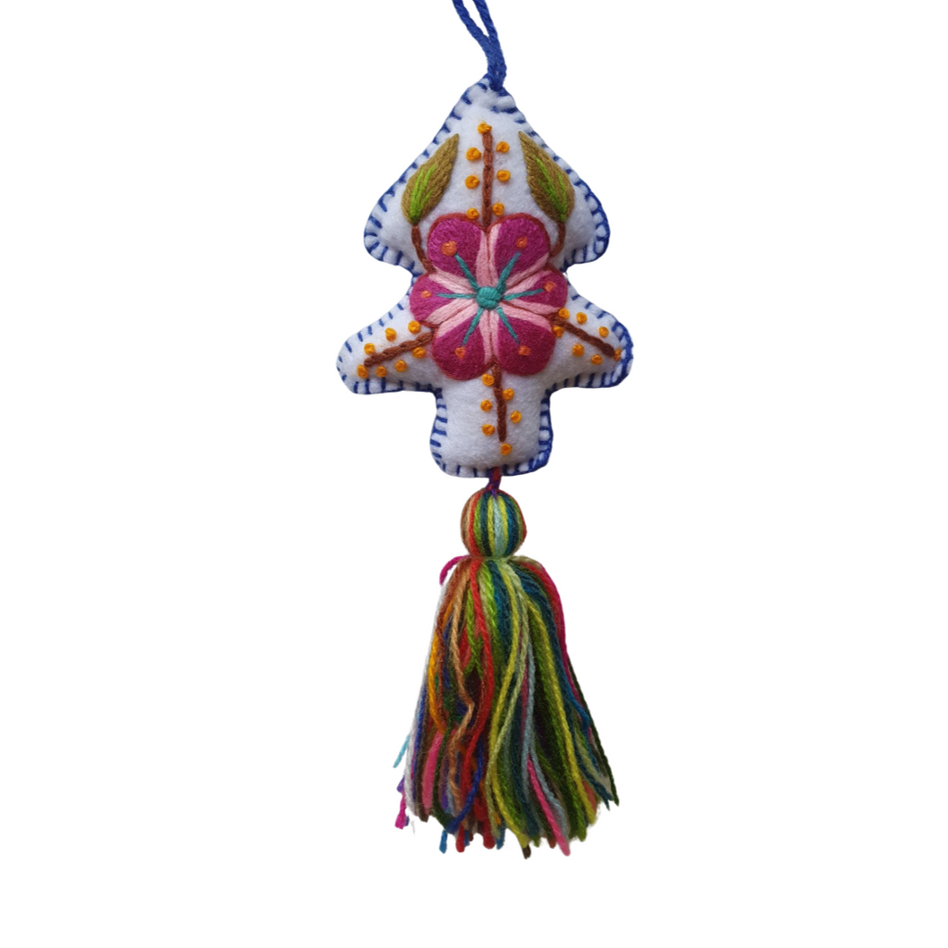 Colgante Pino Navideño Bordado